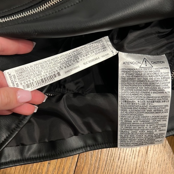 ZARA FAUX LEATHER ZIPPER JACKET - Picture 8 of 10